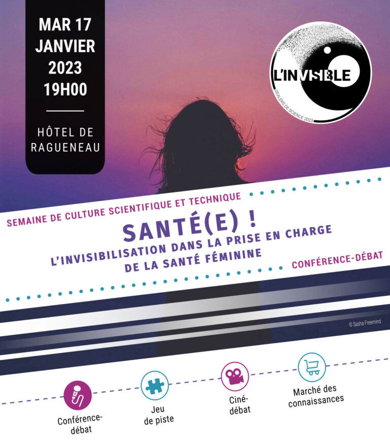 Affiche Conférence-débat "Santé(e) ! L'invisibilisation dans la prise en charge de la santé féminine" - SCS 2023 - DDS - Mardi 17 janvier 19h - Hôtel de Ragueneau